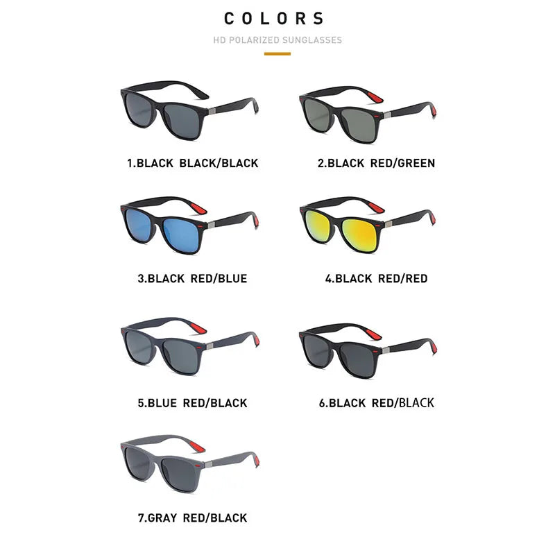 Skinny Square Frame Polarized Sunglasses